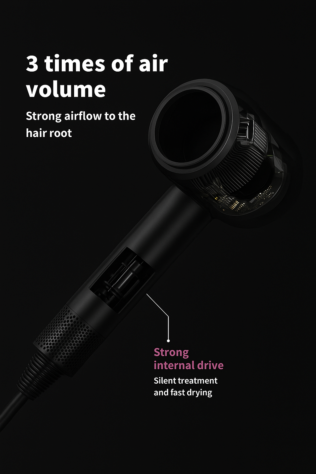 Sèche-Cheveux Professionnel Puissant – 5 en 1 Coiffage